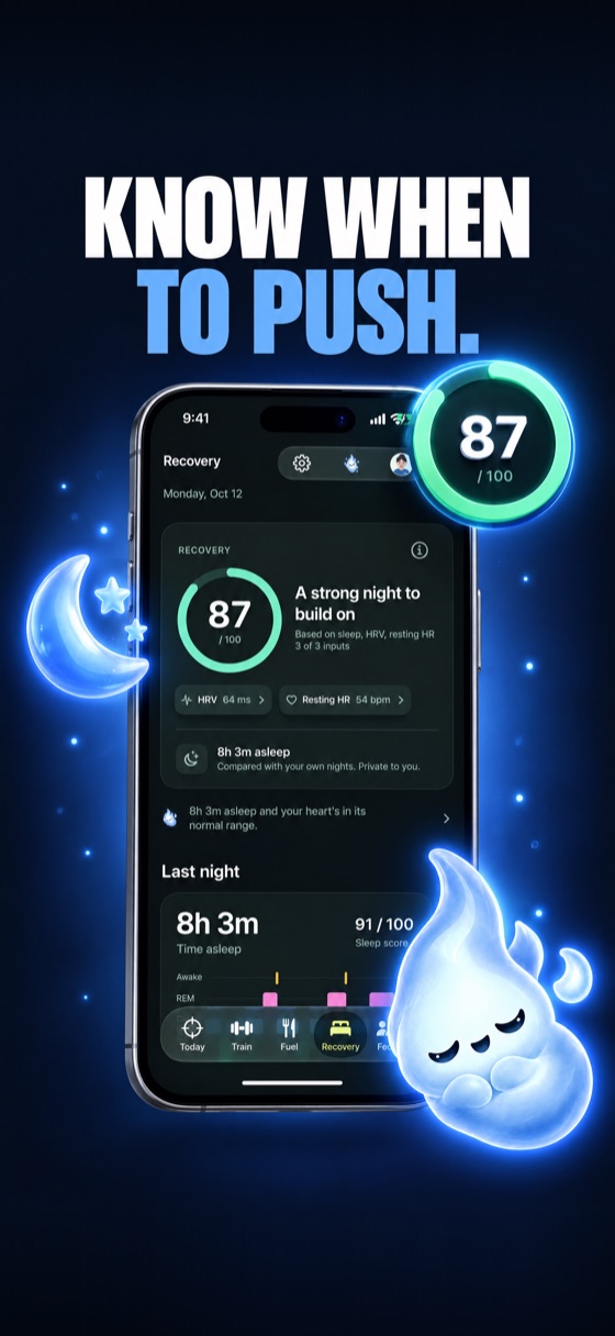 Recovery tab with sleep and readiness